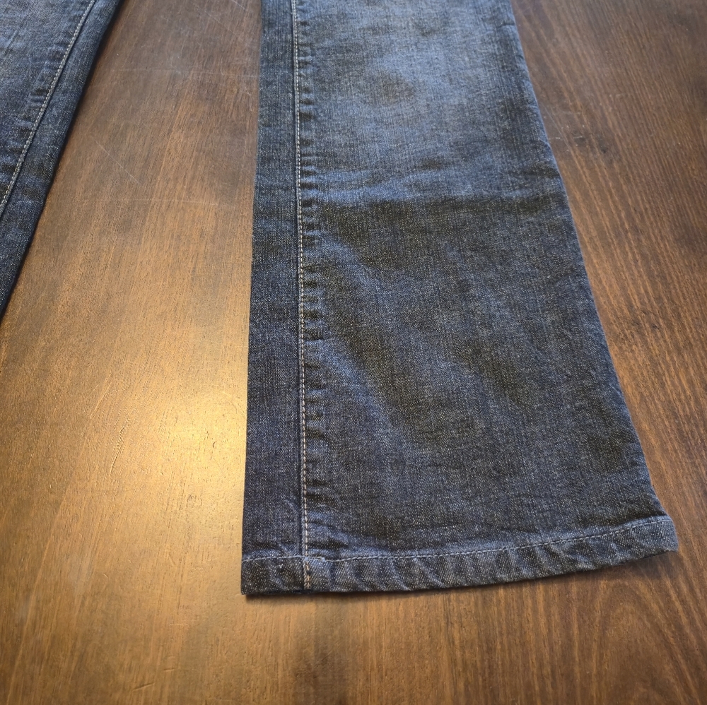 Bisou Bisou "Bisou Basic Med Black Wash" Flare Wide‎ Leg Jeans Size 10 - Picture 2 of 12